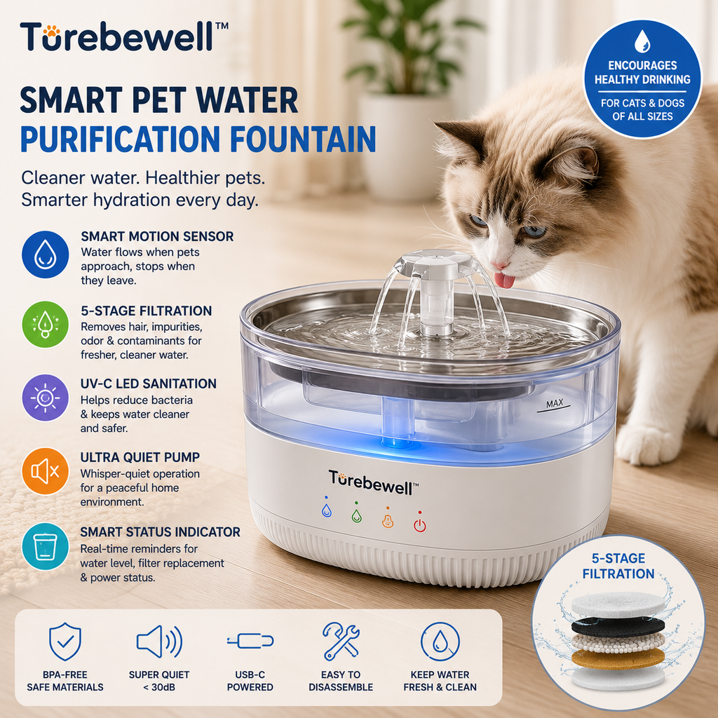 Turebewell™ Smart Pet Water Purification Fountain
