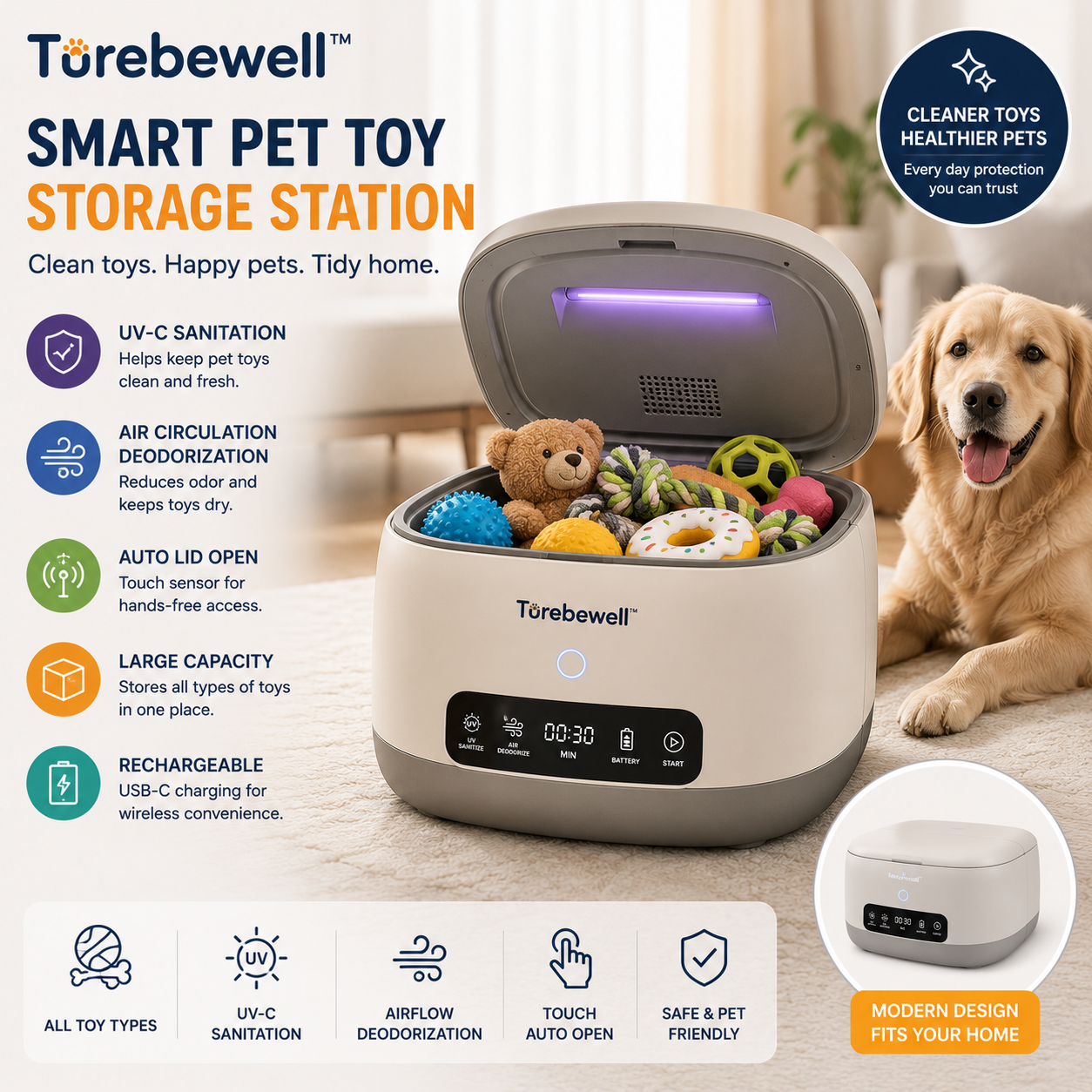 Turebewell™ Smart Pet Toy Storage Station